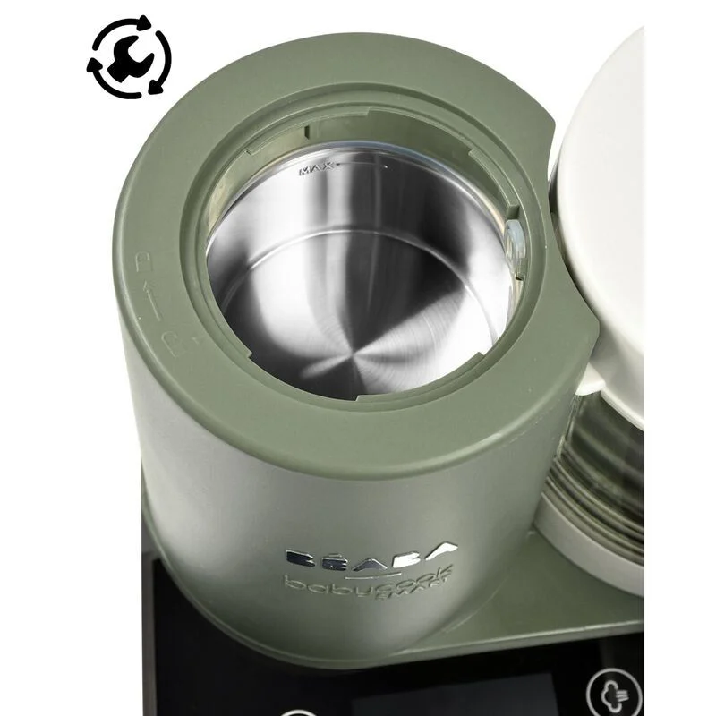 Robot de bucatarie Beaba Babycook Smart + Wi-Fi Grey Green foto