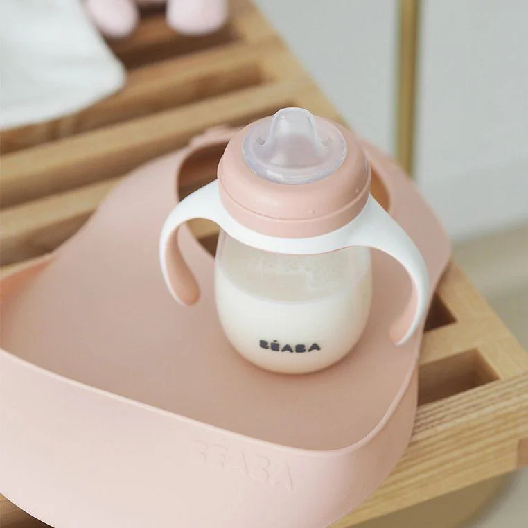 Набор силиконовых слюнявчиков Beaba Airy Old Pink/Light Grey, 2 шт. foto