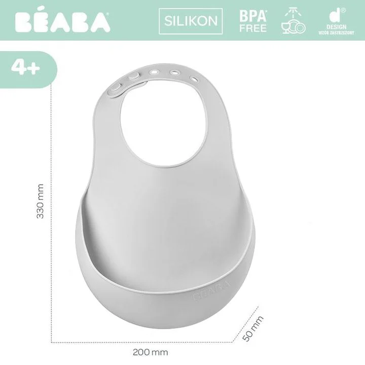 Набор силиконовых слюнявчиков Beaba Airy Old Pink/Light Grey, 2 шт. foto