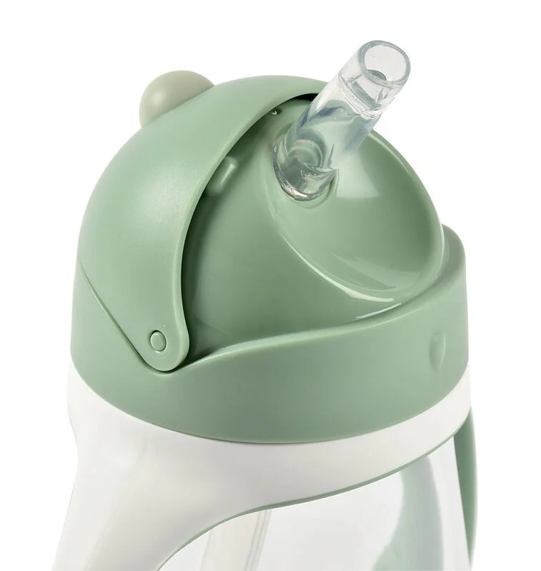 Cana cu pai din tritan Beaba Sage Green, 300 ml foto