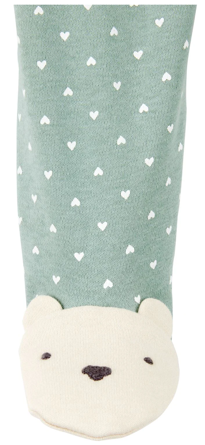 Carter's Pijama Green Dot Foot Art foto
