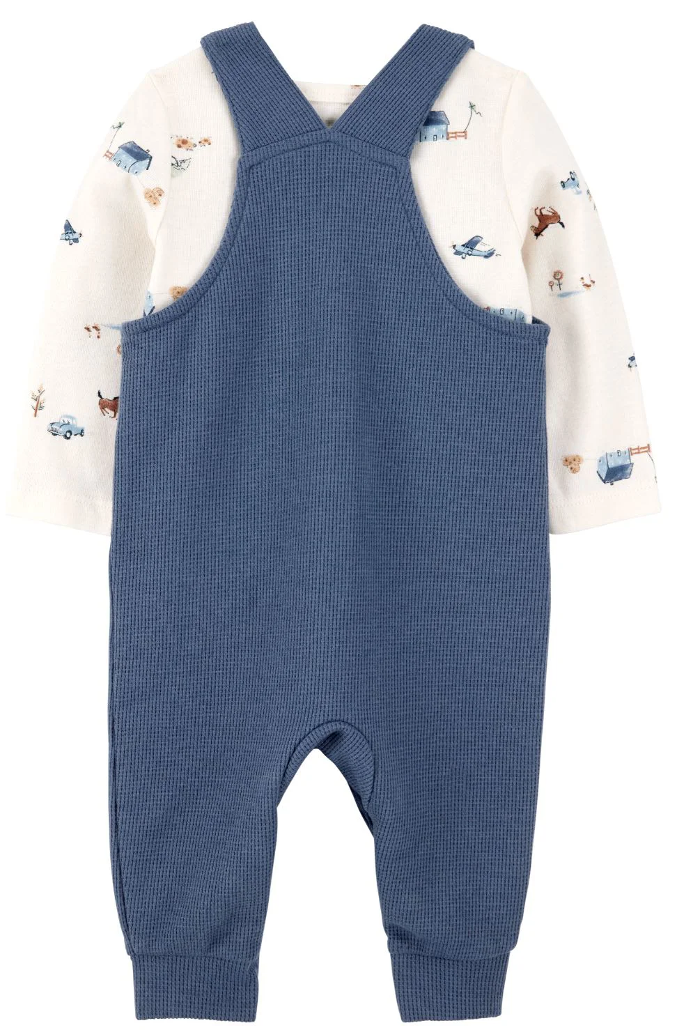 Carter's Set 2 piese Bluzita si salopeta Blue Solid Thermal foto
