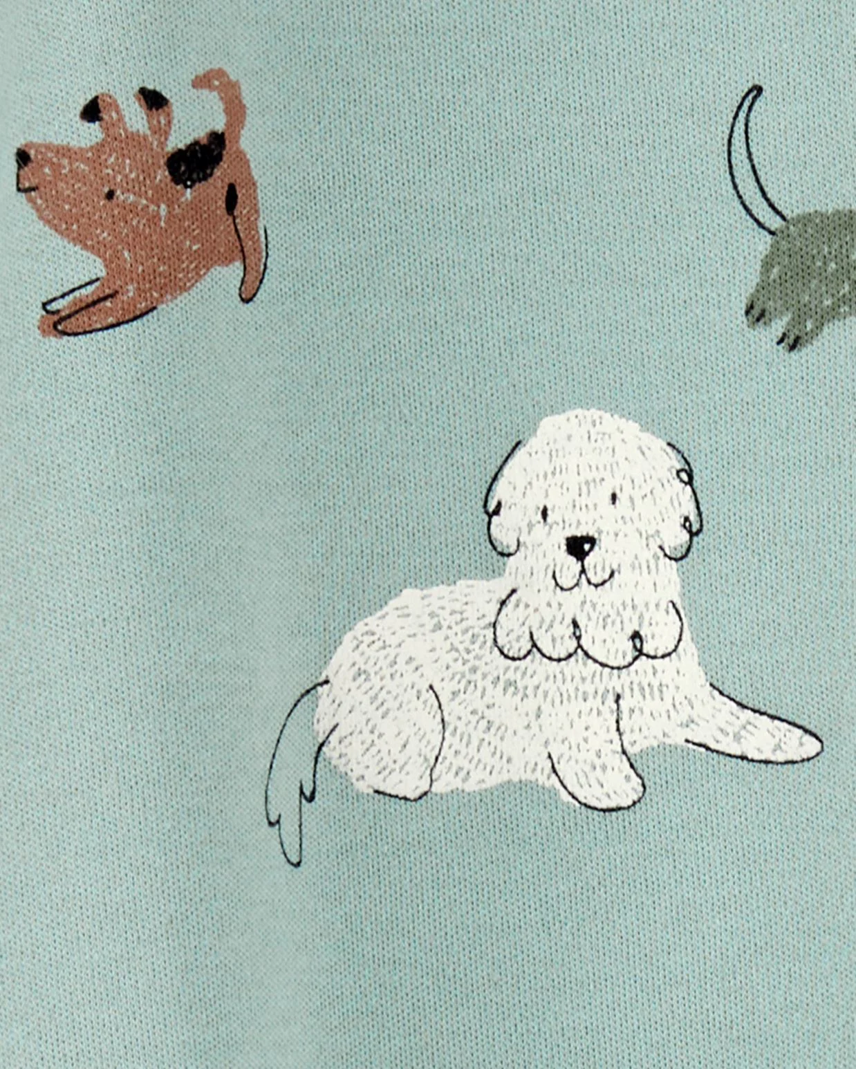 Carter's Pijama Green Dog Print Foot Art foto