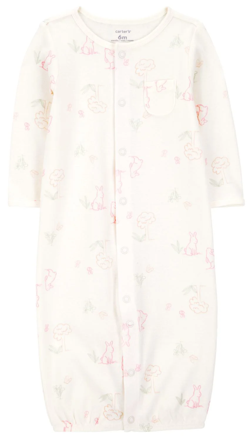 Carter's Set 3 piese Bunny - Pijama transformabila, caciulita si sosete foto