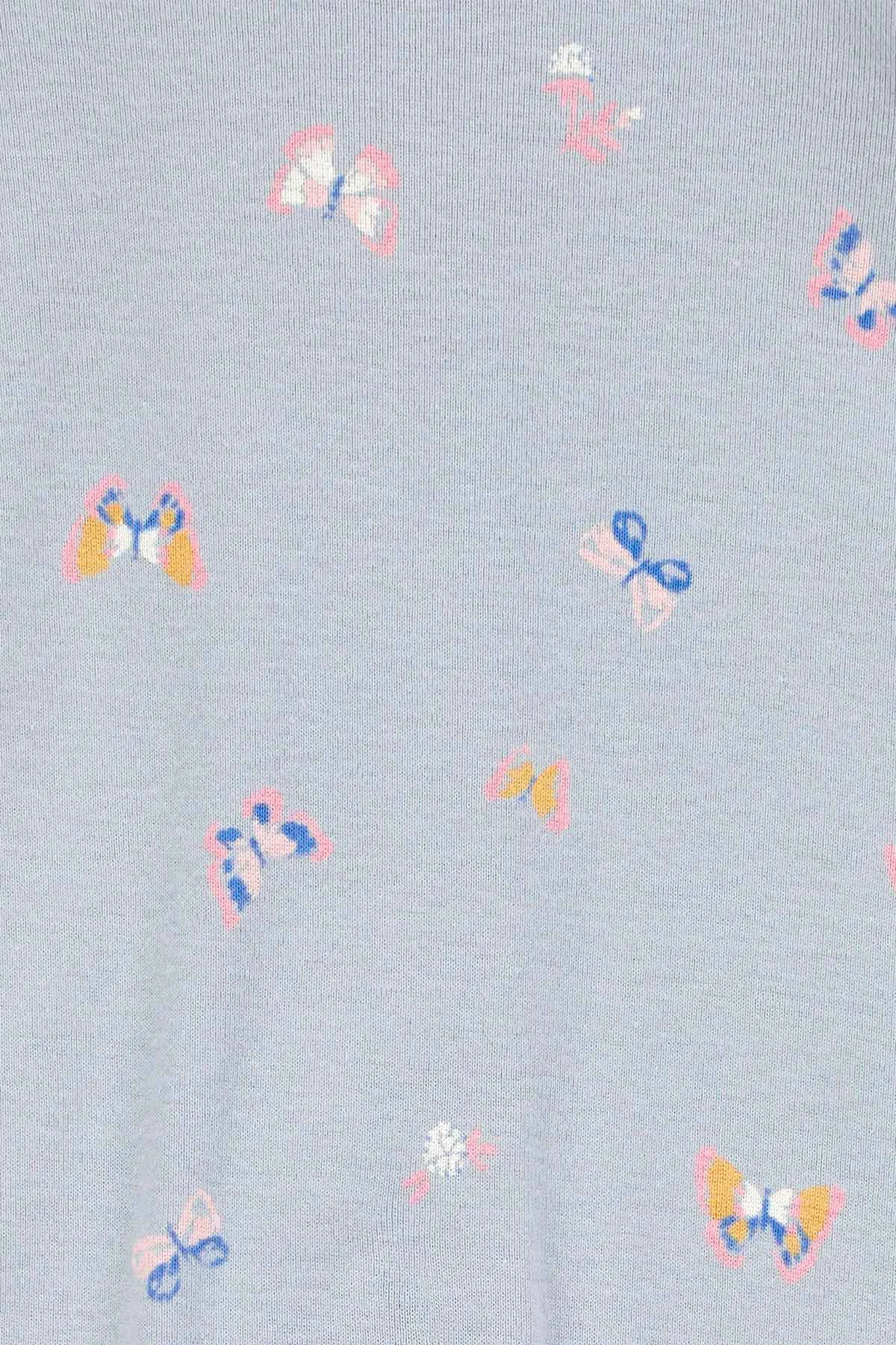 Carter's Set 3 piese Blue Floral Butterfly - Pantaloni, body si pijama foto