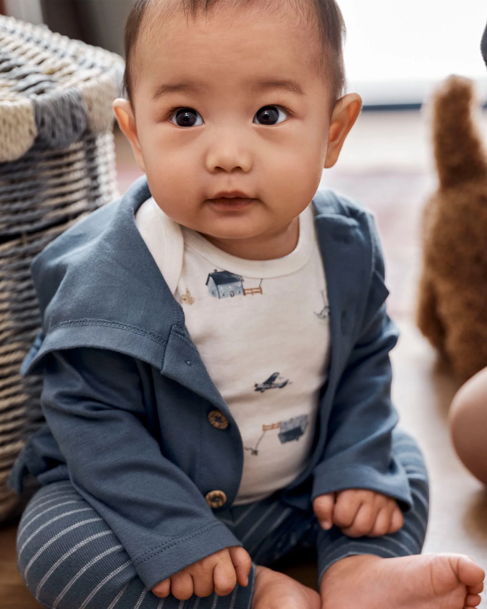 Carter's Комплект 3 в 1 Dark Blue - кардиган, боди и штаны foto