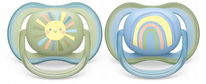 Suzete din silicon Philips Avent Ultra Soft Verde/Albastru (0-6 luni), 2 buc. foto