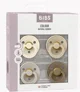 Set 4 suzete rotunde din latex BIBS Colour Ivory/Sand/Vanilla/Dark Oak (0-6 luni) foto