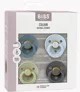 Set 4 suzete rotunde din latex BIBS Colour Petrol/Sage/Baby Blue/Iron (0-6 luni) foto