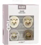 Set 4 suzete rotunde din latex BIBS Ivory/Sand/Vanilla/Dark Oak (6-18 luni) foto