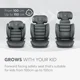 Scaun auto cu isofix i-Size KikkaBoo i-Track Dark Grey, 100-150 cm foto