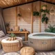 Jacuzzi SPA gonflabil Intex Sahara Tan Round Bubble Massage, 196х71 cm, 795 l, 4 persoane foto