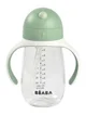 Cana cu pai din tritan Beaba Sage Green, 300 ml foto