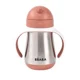 Cana din inox cu pai Beaba Terracotta, 250 ml foto