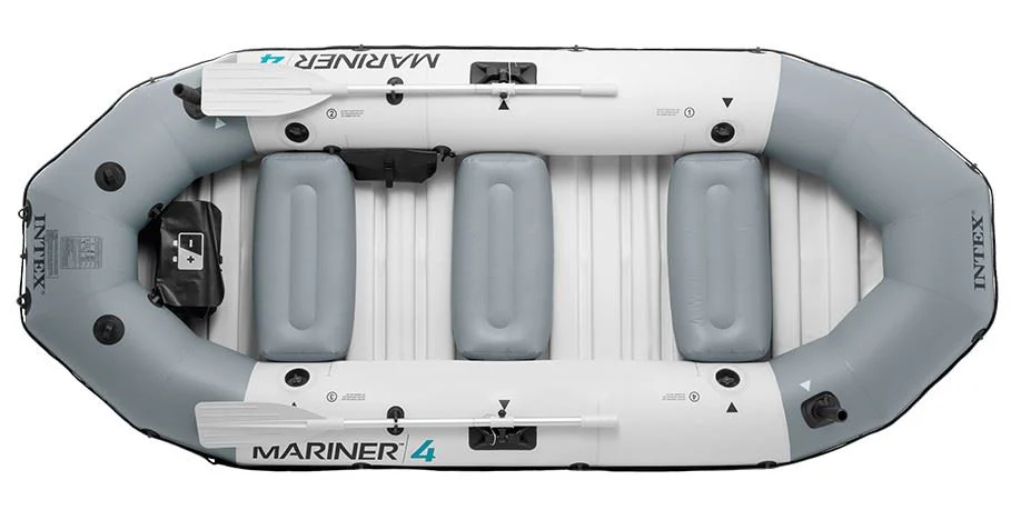 Надувная лодка Intex Mariner 4 с вёслами и насосом, 328x145x48 см, до 500 кг foto