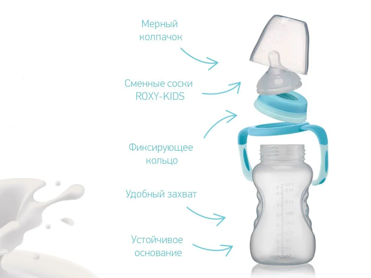 Biberon Roxy Kids cu flux rapid (6+ luni), 260 ml foto