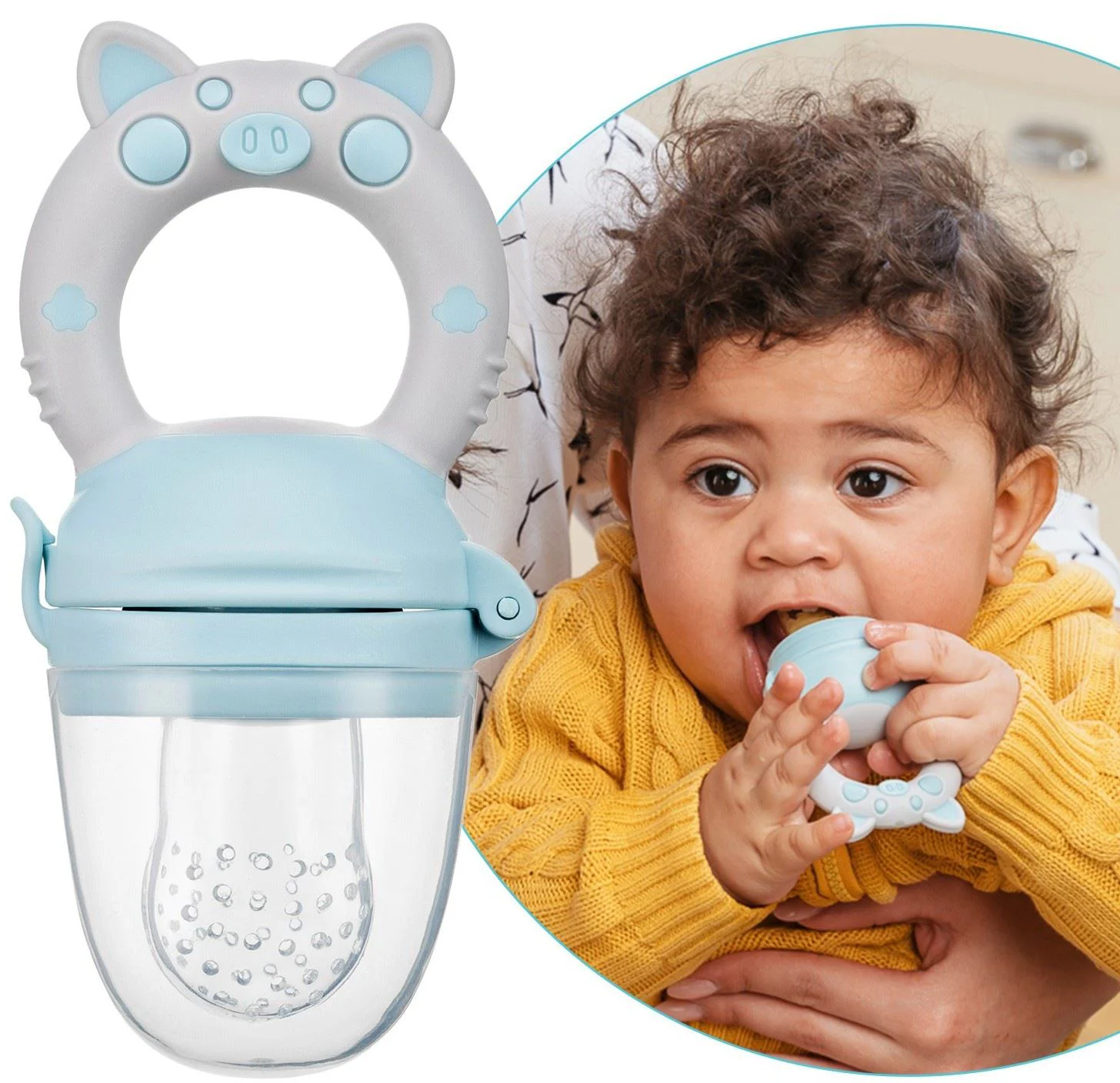 Ниблер для прикорма Roxy Kids с силиконовой сеточкой Piggy Blue foto