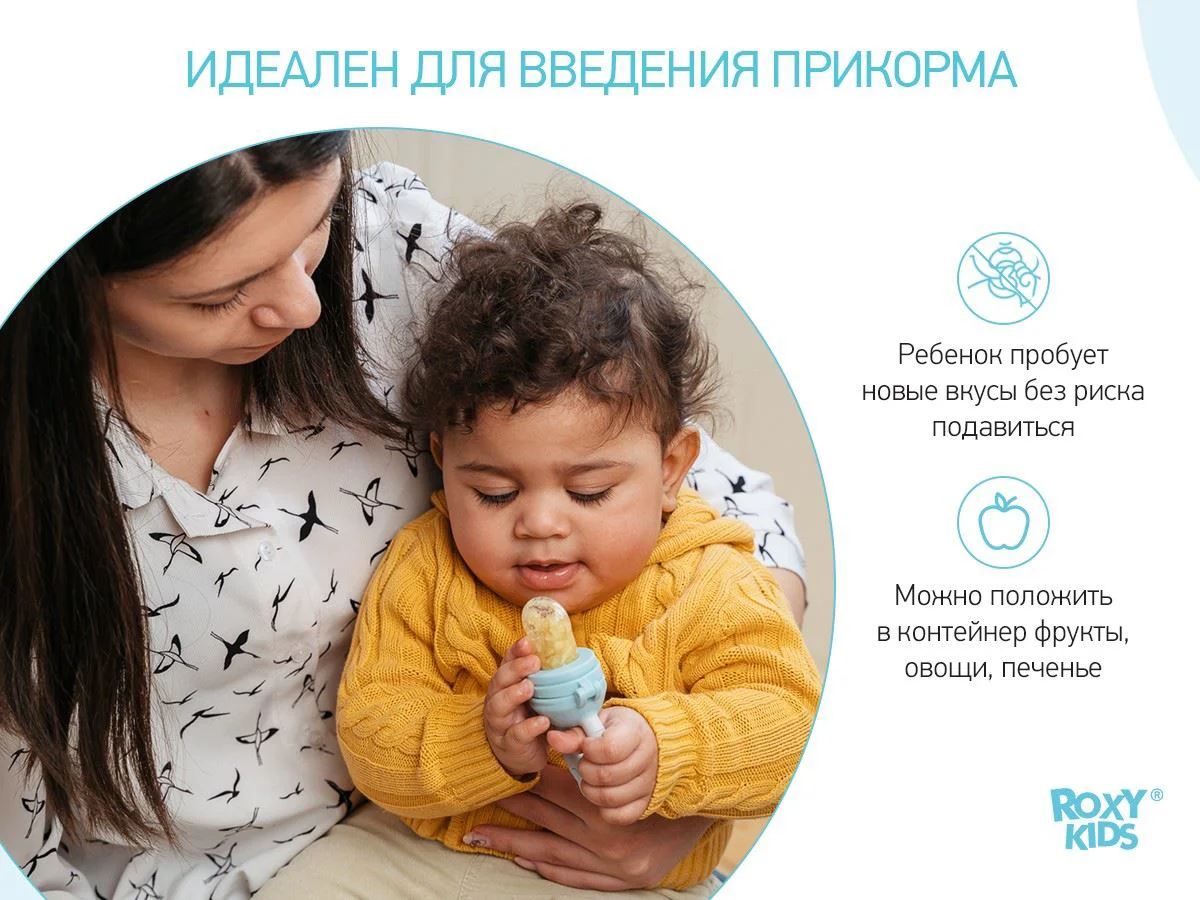 Ниблер для прикорма Roxy Kids с силиконовой сеточкой Piggy Pink foto