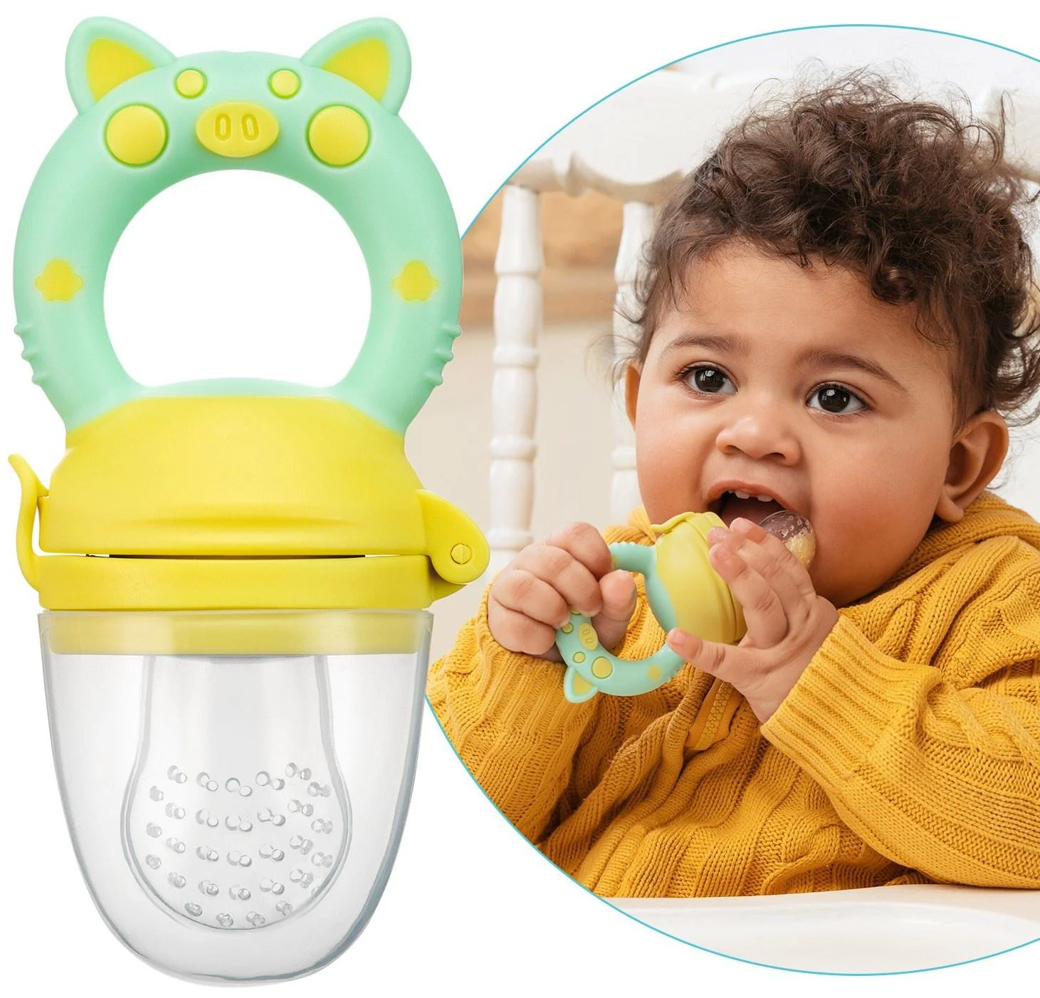 Ниблер для прикорма Roxy Kids с силиконовой сеточкой Piggy Mint foto