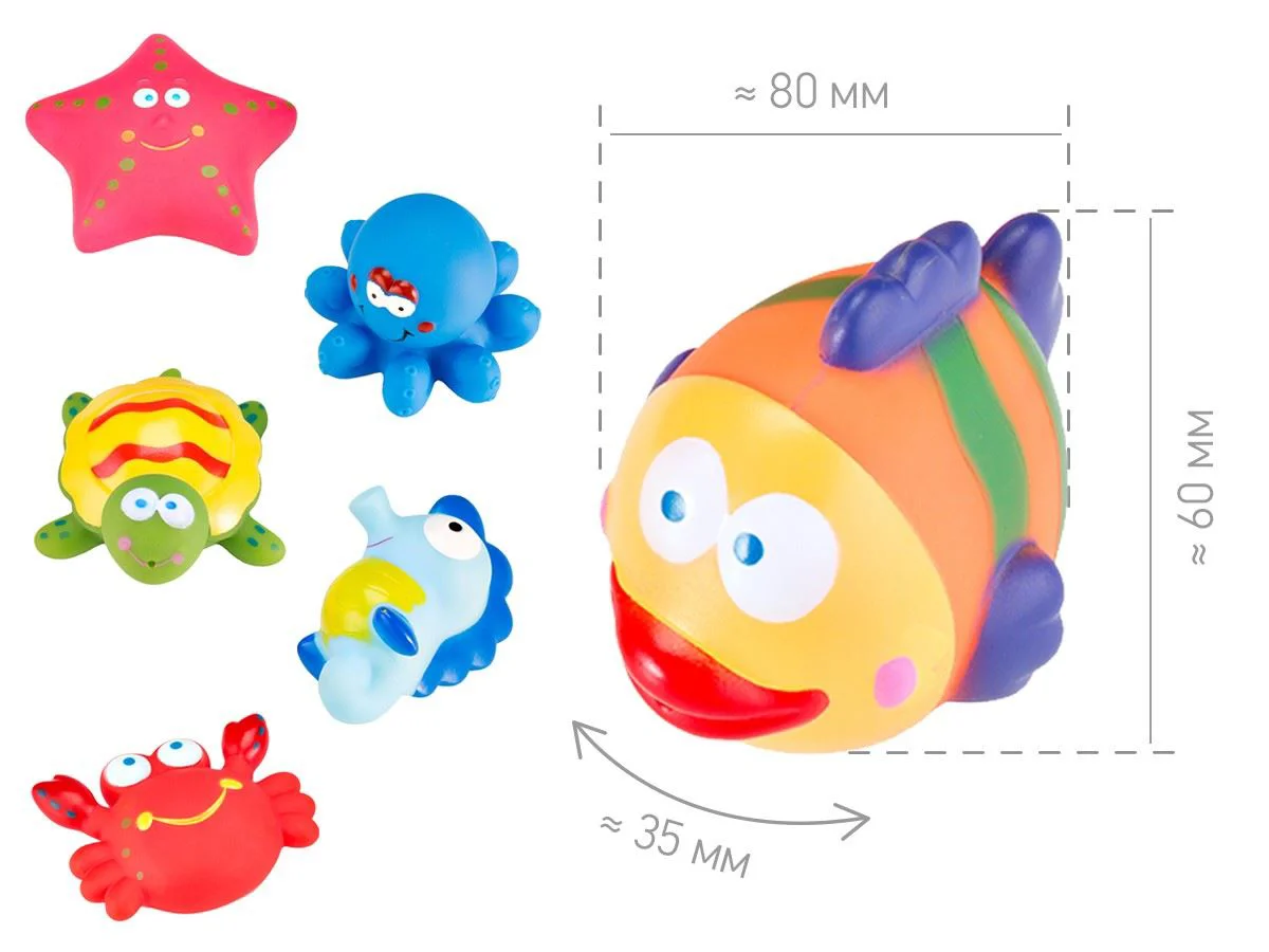 Set de jucarii de baie Roxy Kids Sea Creatures, 6 buc. foto