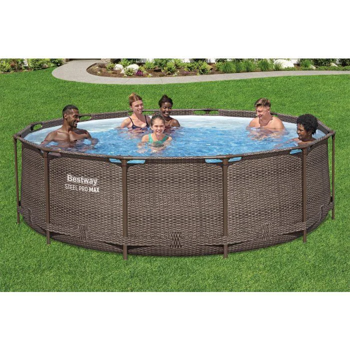 Бассейн Bestway STEEL PRO MAX Rattan, 366x100 см, 9150 л, металлический каркас foto