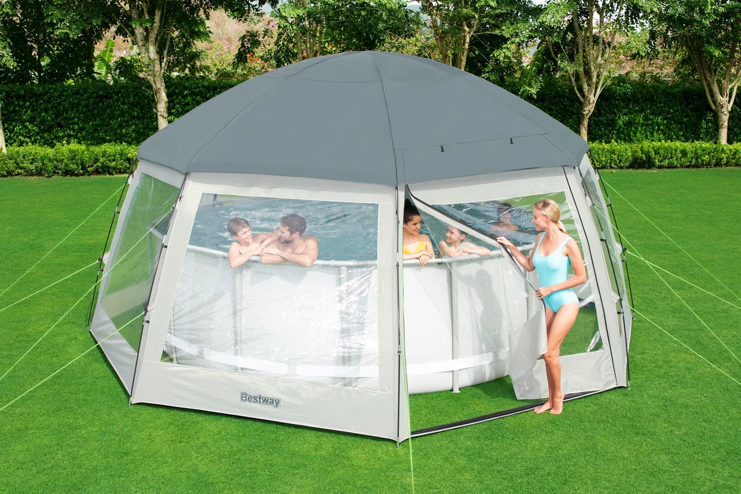 Cupola rotunda pentru piscine Bestway, 600x295cm foto
