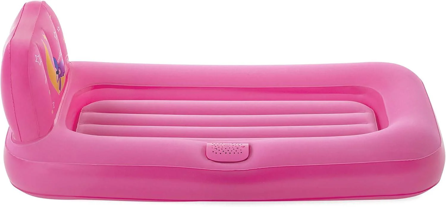 Saltea gonflabila p/u copii Bestway cu spatar si proiector Pink, 76х132х46cm foto