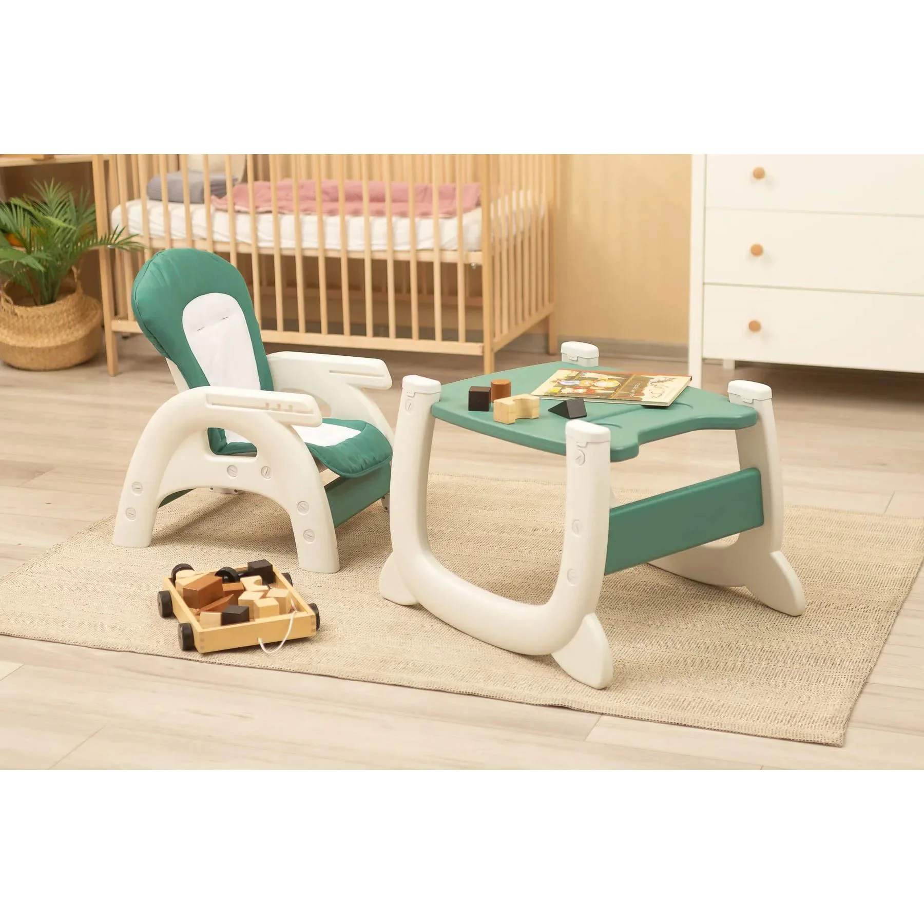Scaun de masa 2 in 1 Caretero Homee Green foto