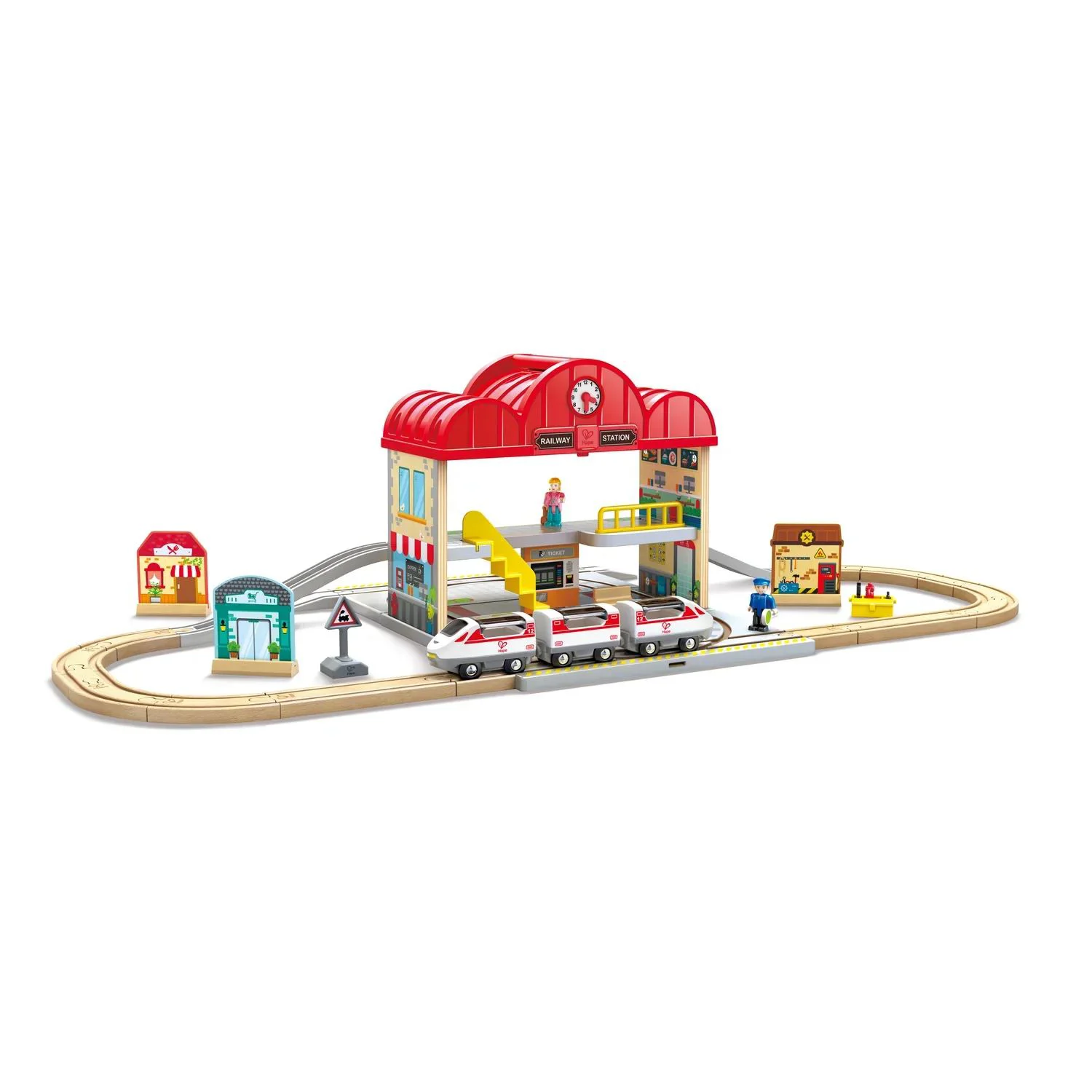 Set de joaca Hape Statia de tren, 40 el. foto