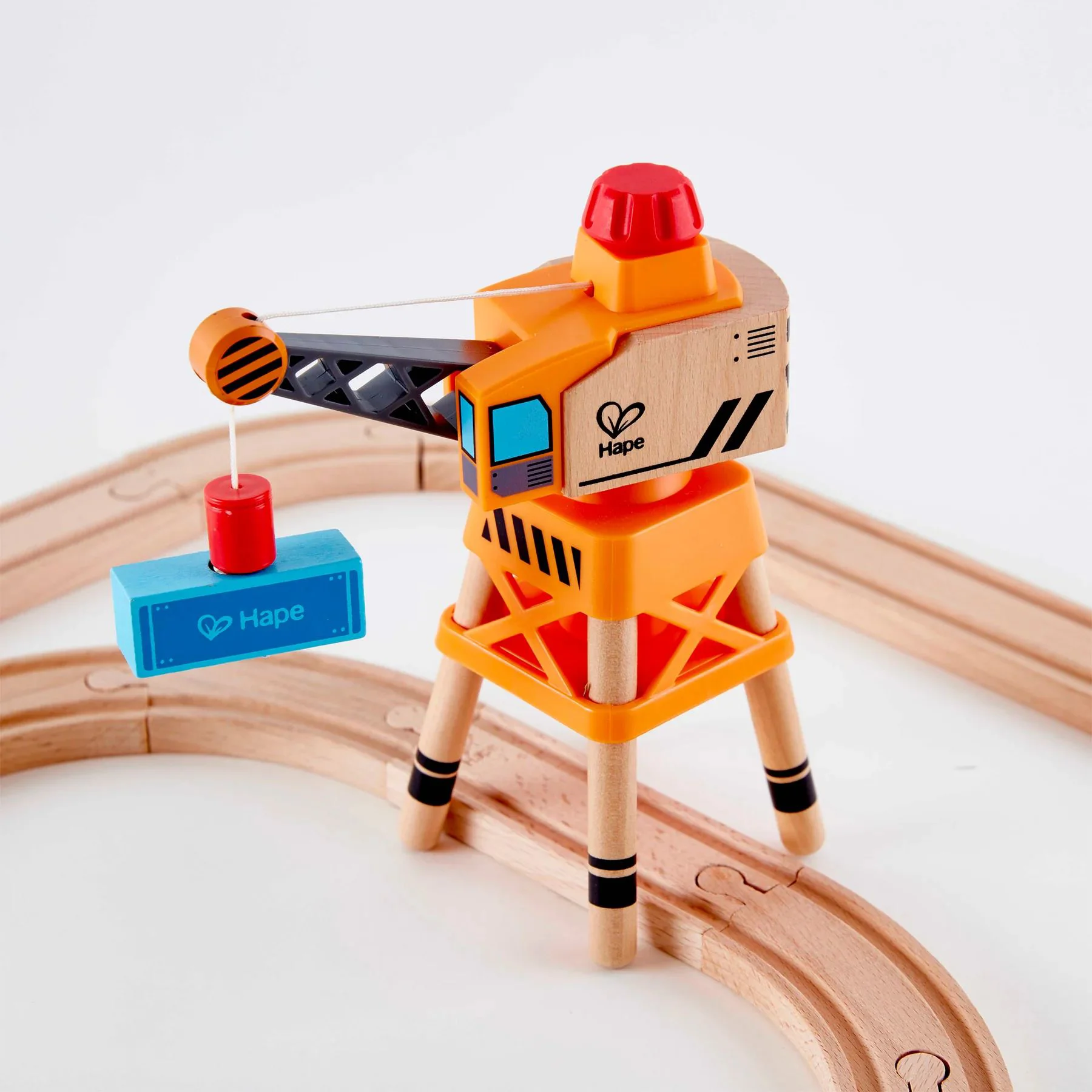 Set de joaca Hape Tren de marfa cu macara foto
