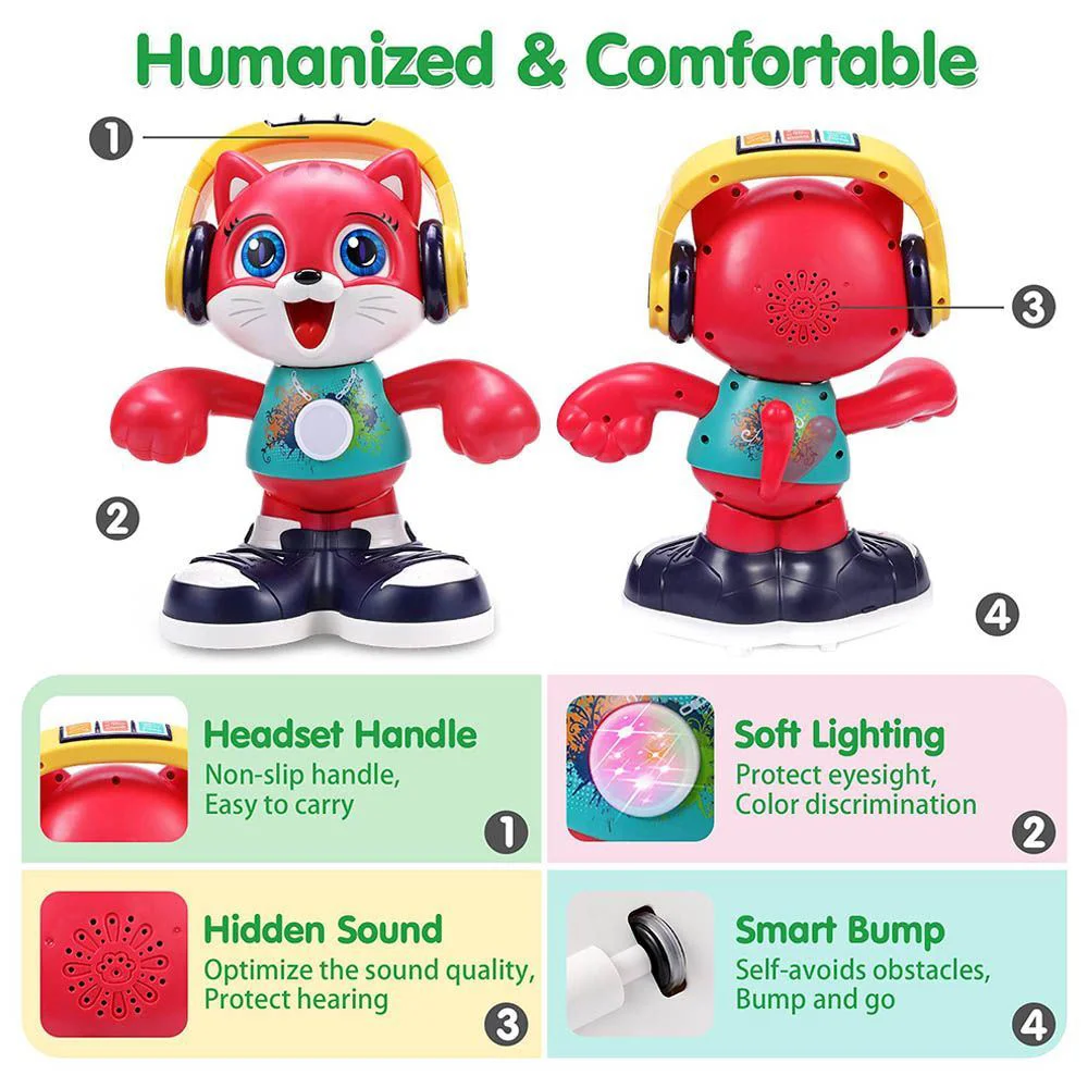 Интерактивная игрушка со световыми и звуковыми эффектами Hola Toys Танцующий кот foto