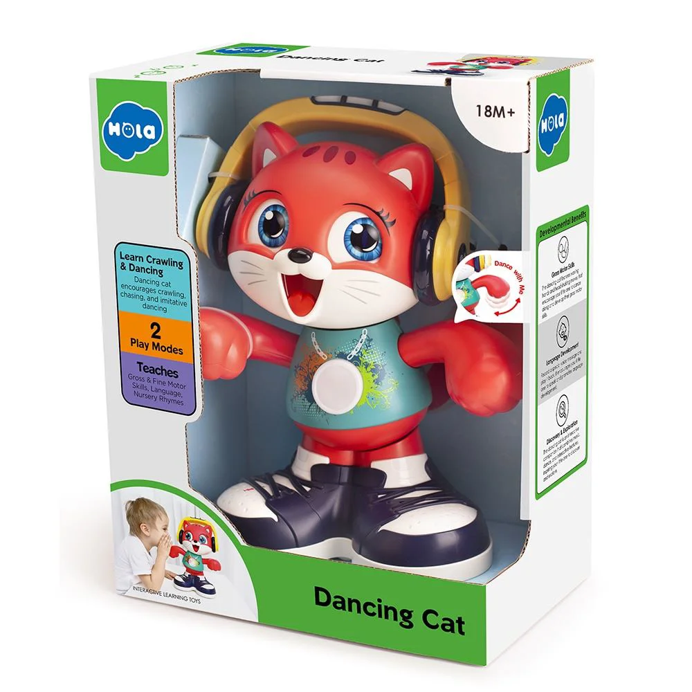 Интерактивная игрушка со световыми и звуковыми эффектами Hola Toys Танцующий кот foto