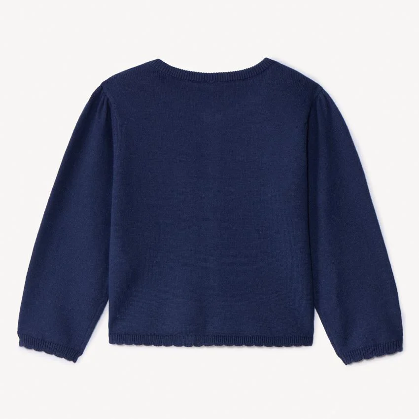 Orchestra Cardigan tricotat cu margine festonata Navy Blue foto