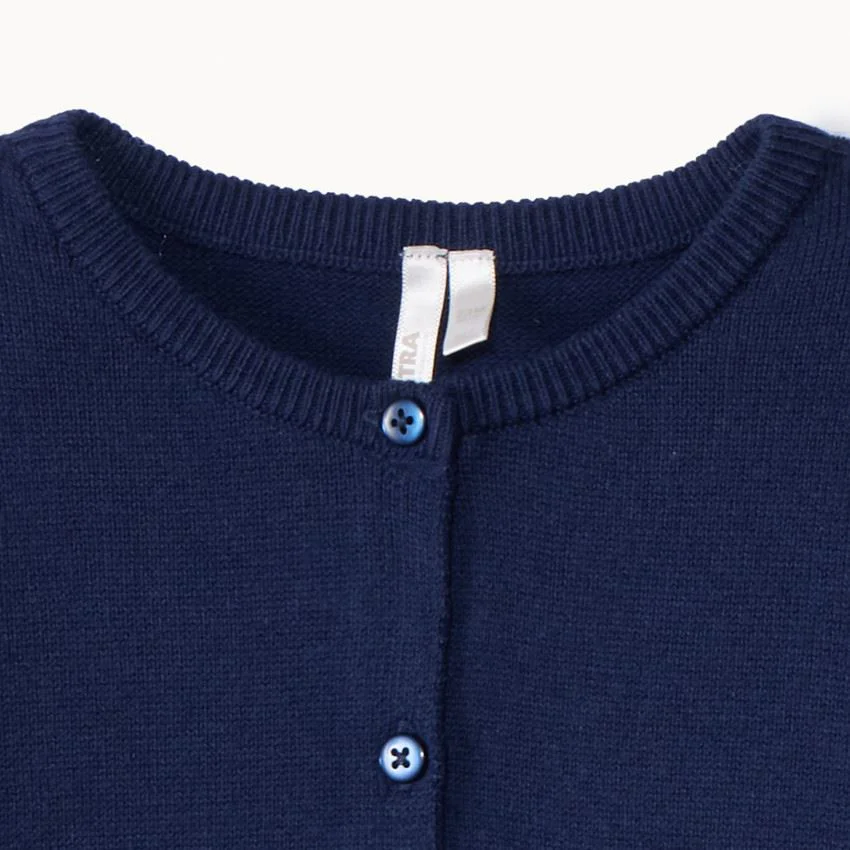 Orchestra Cardigan tricotat cu margine festonata Navy Blue foto