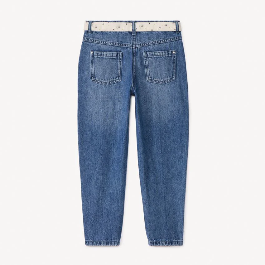 Orchestra Blugi din denim de tip mom fit cu esarfa decorativa pentru fete foto