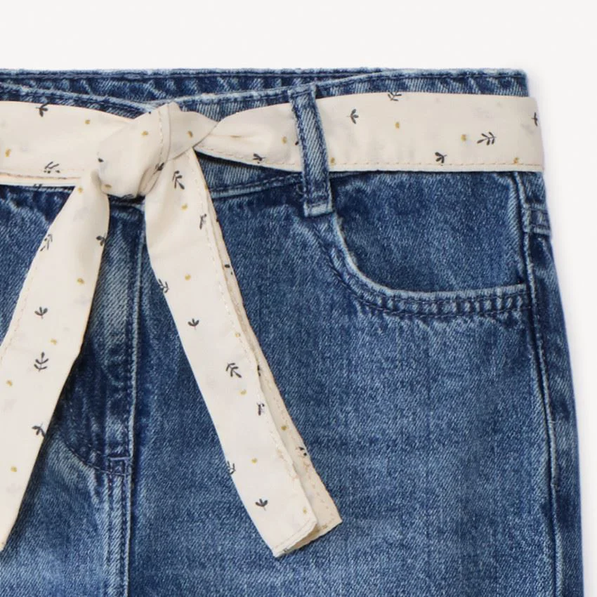 Orchestra Blugi din denim de tip mom fit cu esarfa decorativa pentru fete foto