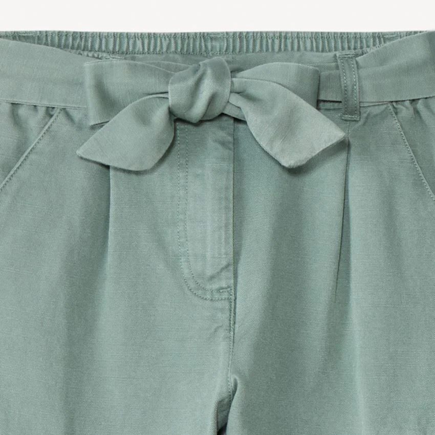 Orchestra Pantaloni cargo din twill cu centura pentru fete Khaki foto