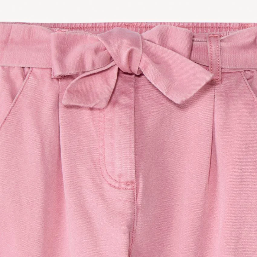 Orchestra Pantaloni cargo din twill cu centura pentru fete Roz foto