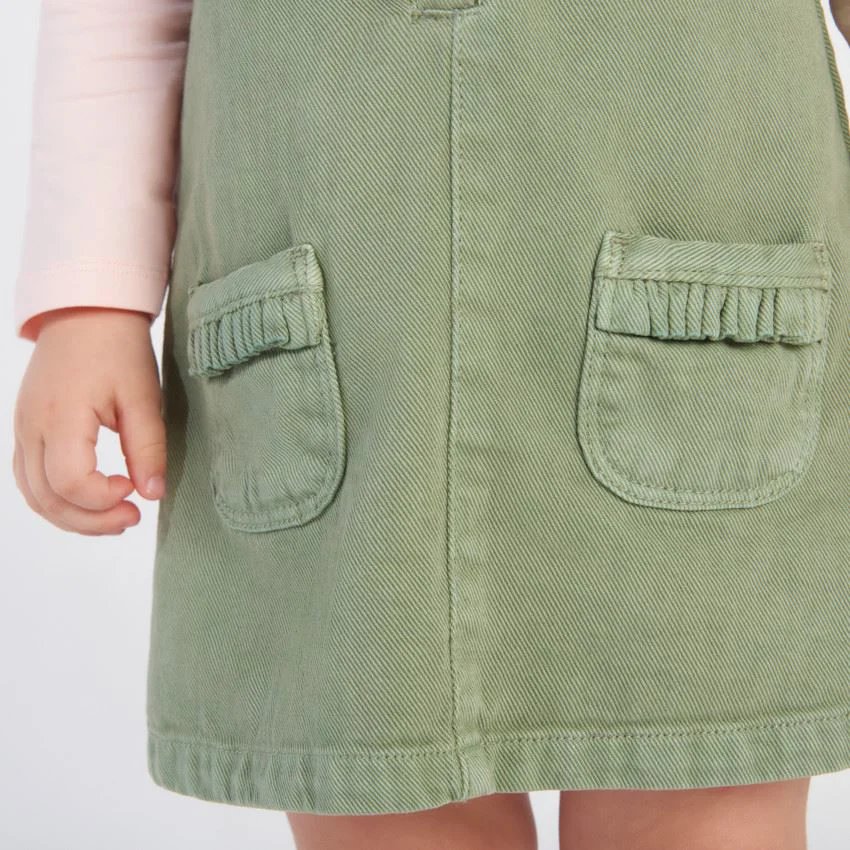 Orchestra Rochita-salopeta din denim cu buzunare Khaki foto