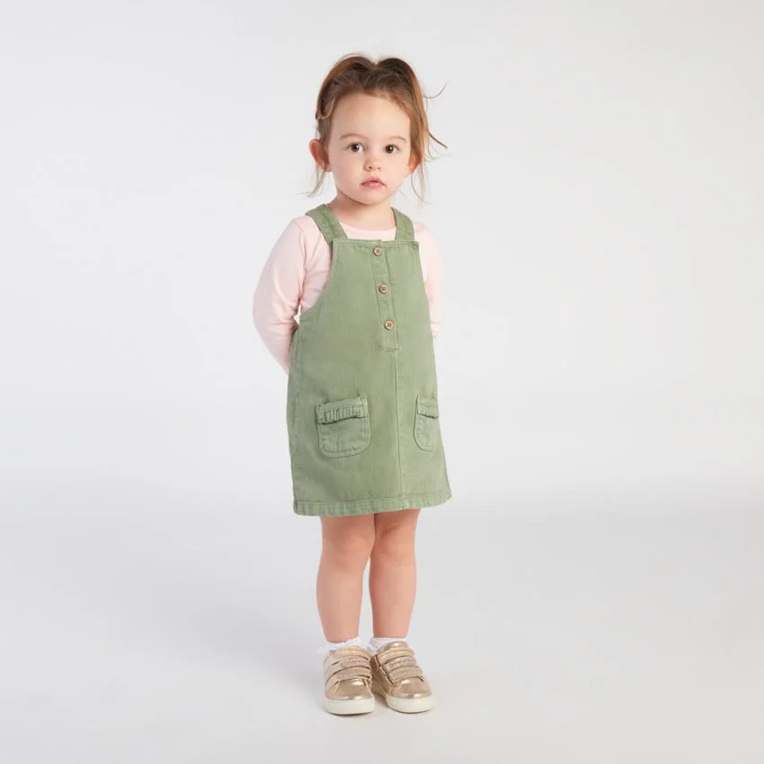 Orchestra Rochita-salopeta din denim cu buzunare Khaki foto