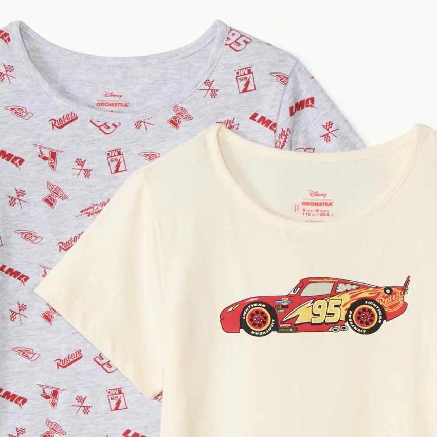 Orchestra Set 2 tricouri cu maneca scurta pentru baieti Disney Cars foto