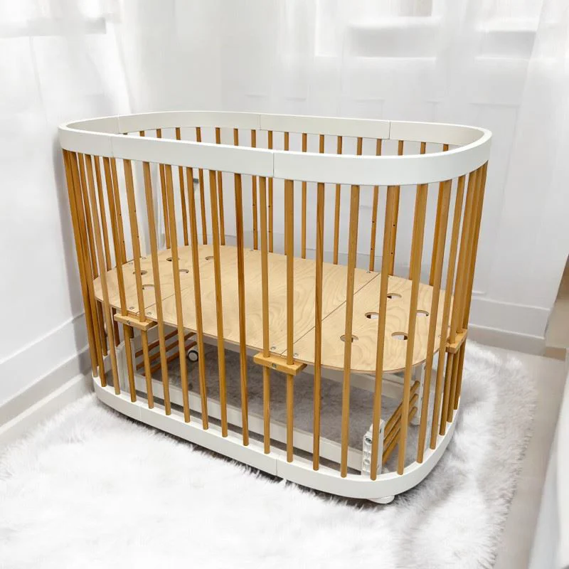 Детская кроватка Eucalyptus Napoli Plus Universal на колёсах Белый+Натуральный foto