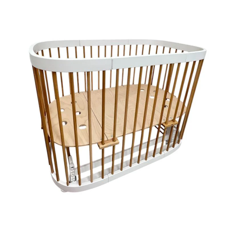 Детская кроватка Eucalyptus Napoli Plus Universal на колёсах Белый+Натуральный foto