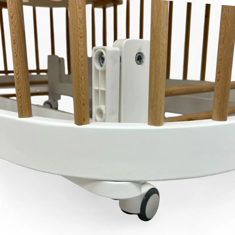 Детская кроватка Eucalyptus Napoli Plus Universal на колёсах Белый+Натуральный foto