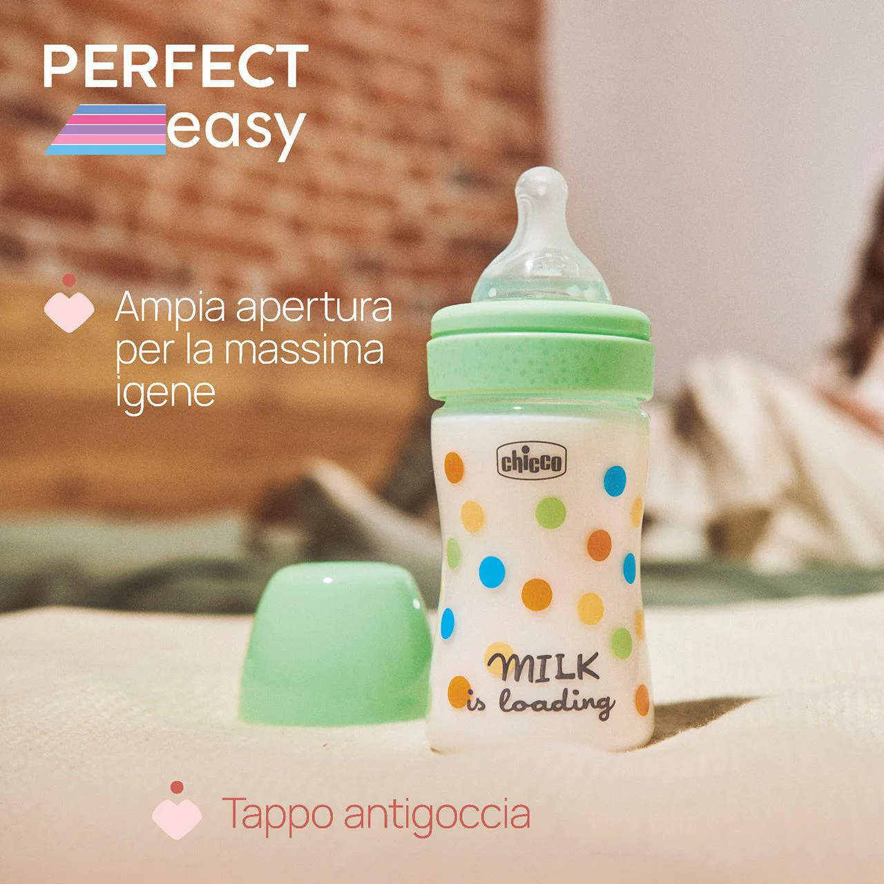 Biberon anti-colici Chicco Perfect Easy, flux lent (0+ luni), 150 ml foto