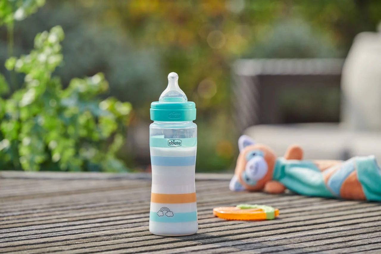 Biberon anti-colici Chicco Well Being Orange, flux rapid (4+ luni), 330 ml foto