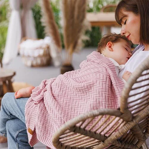 Patura tricotate din bumbac BabyOno White foto