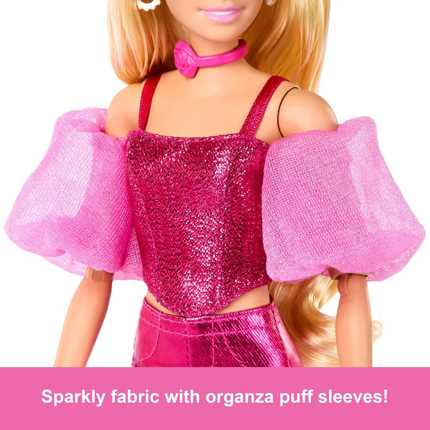 Papusa Barbie "Fashionista in costum roz lucios" foto