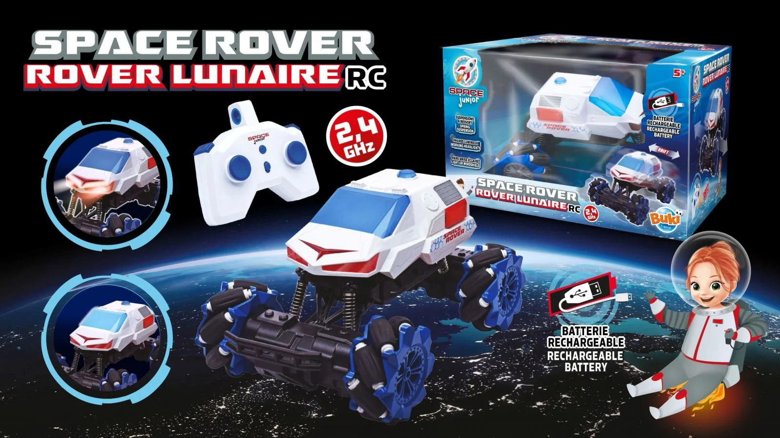 Машинка с пультом управления Buki Moon Rover foto