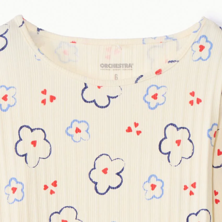 Orchestra Tricou cu maneca lunga cu flori Ecru foto